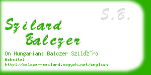 szilard balczer business card